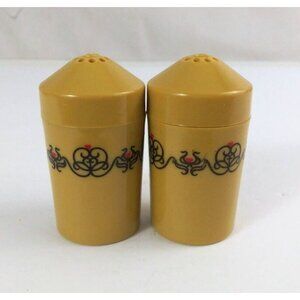 Vintage Eagle Mustard Yellow With Beautiful Design 2.75" Salt & Pepper Shakers